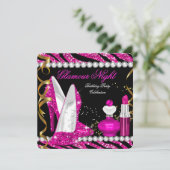 Glitter Glamor Night Zebra Deep Pink Gold Black 2 Kaart (Staand voorkant)