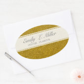 Glitter Glamor Ovale Sticker (Envelop)