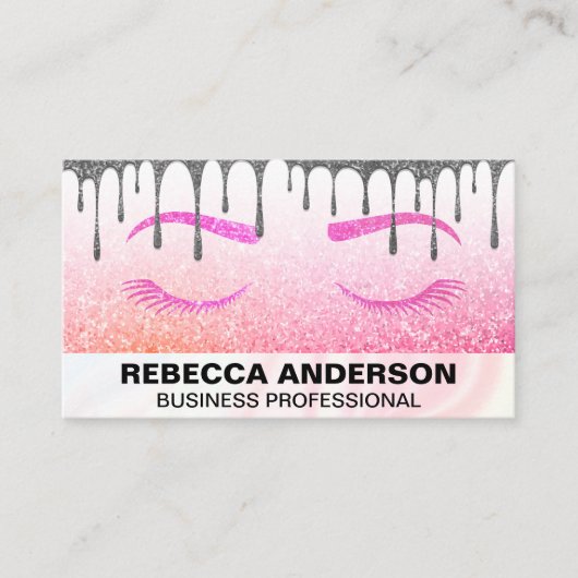 Glitter Glamour | Drip | Wimpers  Afsprakenkaartje (Voorkant)
