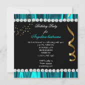 Glitter Glamour Night Blauwgroen Blue Gold Black 3 Kaart (Achterkant)