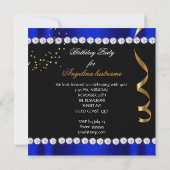 Glitter Glamour Night Blue Gold Black Kaart (Achterkant)