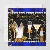 Glitter Glamour Night Blue Gold Black Kaart (Voorkant)