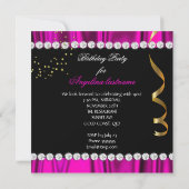 Glitter Glamour Night Deep Pink Gold Black 2 Kaart (Achterkant)