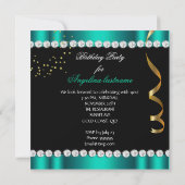 Glitter Glamour Night Jade Gold Black Party 2 Kaart (Achterkant)