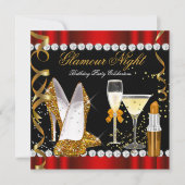 Glitter Glamour Night Red Gold Black Kaart (Voorkant)