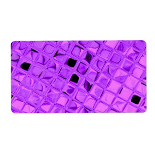Glitter Glamour Paars Metaal Etiket