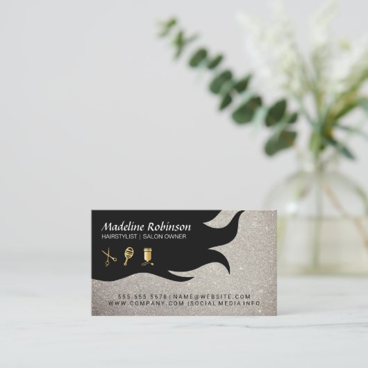 Glitter | Glamour Stylist Kit | Haar en Schoonheid Visitekaartje (Staand voorkant)