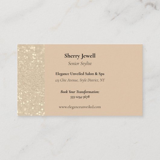 Glitter Glamour Visitekaartje (Achterkant)