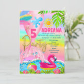 Glitter Glamour Zeemeermin zee flamingo strand Reg Kaart (Staand voorkant)