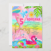 Glitter Glanz Zeemeermin zee flamingo strand Regen Kaart (Voorkant)