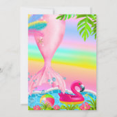 Glitter Glanz Zeemeermin zee flamingo strand Regen Kaart (Achterkant)