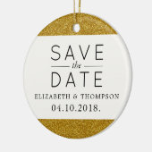 Glitter, glanzend glitter, bespaar de datum keramisch ornament (Links)