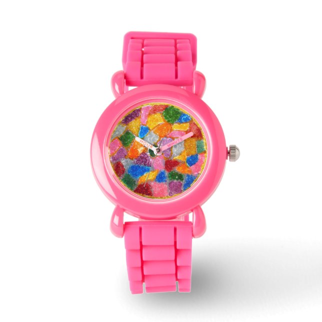 Glitter Glas in lood Watch Horloge (Voorkant)