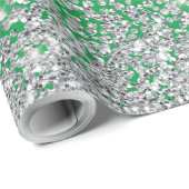 Glitter glazen diamantspruitje neushoorngroen cadeaupapier (Rol Hoek)