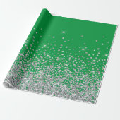 Glitter glazen diamantspruitje neushoorngroen cadeaupapier (Uitgerold)