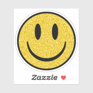Glitter Glimlach Gezicht Op Maat Gesneden Vinyl St Sticker
