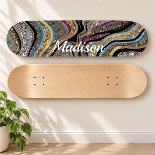 Glitter glinsterend meisjesachtig marmeren kunst g persoonlijk skateboard
