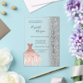 Glitter Glitter Dress Rose Gold Sweet 16 Acryl Uitnodigingen (Insitu (Huwelijk))