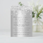 Glitter Glitter Drips Silver Bridal Sweet 16th Spa Kaart (Staand voorkant)
