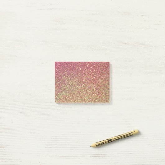 Glitter Glitter-goudroze textuur Post-it® Notes (Op bureau)
