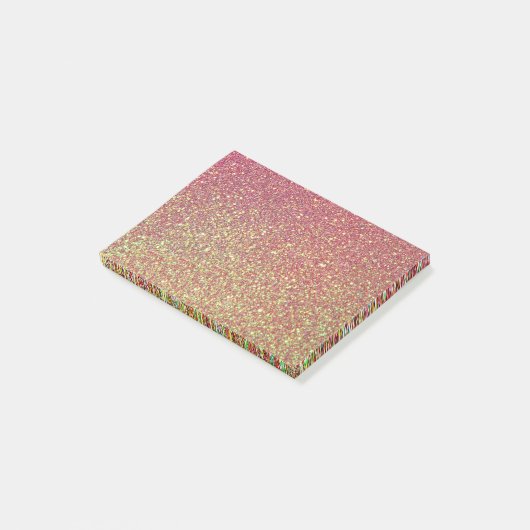 Glitter Glitter-goudroze textuur Post-it® Notes (Schuin)