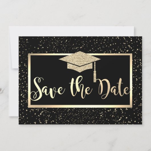 Glitter Glitter Gradup, Confetti sparen de Datum Save The Date (Voorkant)