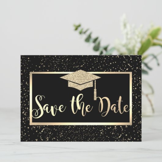 Glitter Glitter Gradup, Confetti sparen de Datum Save The Date (Staand voorkant)
