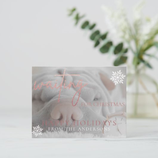 Glitter Glitter Holiday, in afwachting van kerstfe Feestdagenkaart (Staand voorkant)