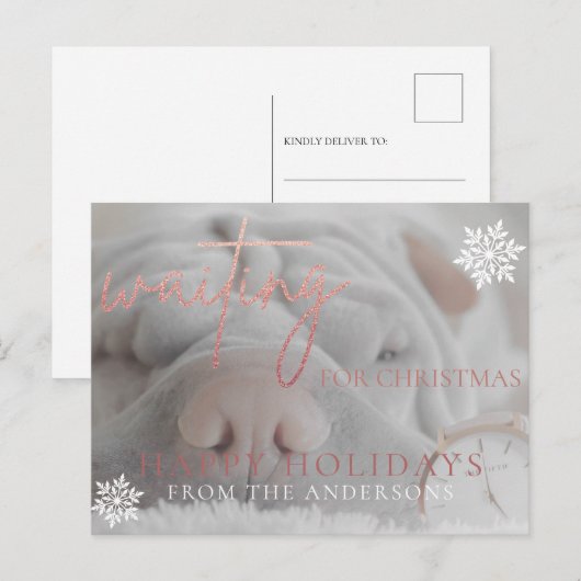 Glitter Glitter Holiday, in afwachting van kerstfe Feestdagenkaart (Voorkant / Achterkant)