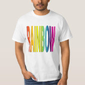 Glitter Glittertery Rainbow Textured Rainbow Text  T-shirt (Voorkant)