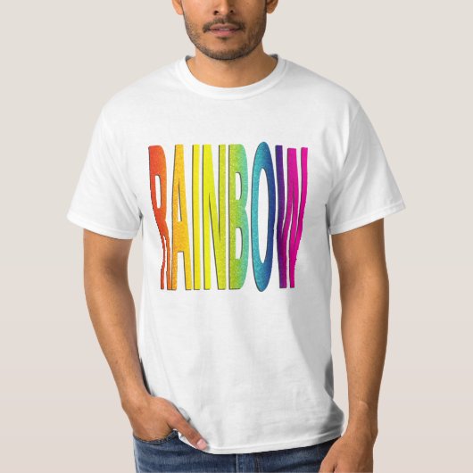 Glitter Glittertery Rainbow Textured Rainbow Text  T-shirt (Voorkant)