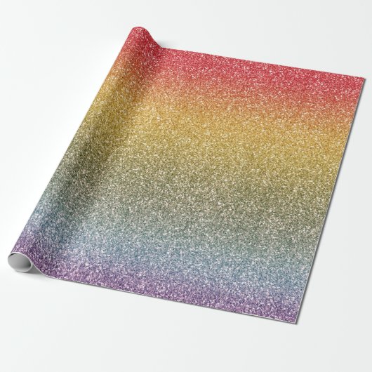 Glitter Glitz Rainbow Cadeaupapier (Uitgerold)