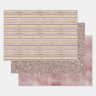 Glitter Glitzy Stripes Inpakpapier Vel