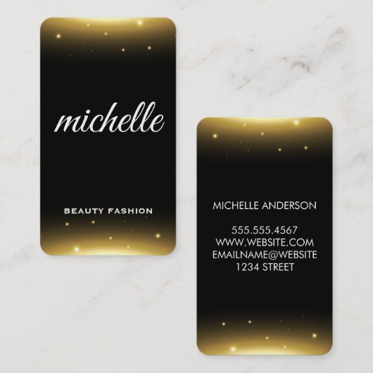 Glitter Glow Black Visitekaartje (Voorkant / Achterkant)