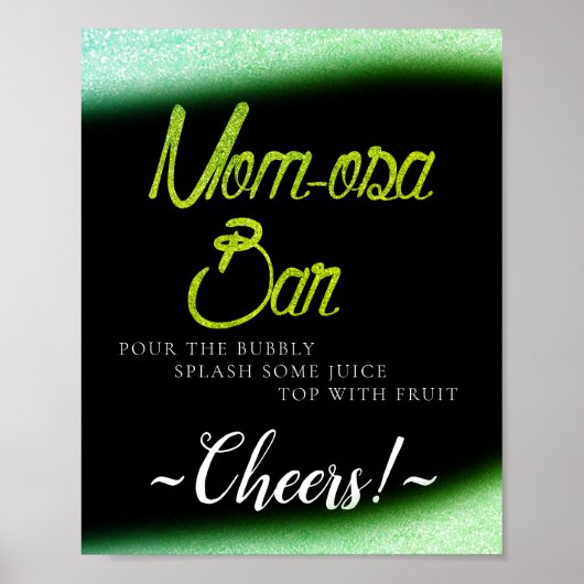 Glitter Glow Minimal Simple Mimosa Bar Bord Poster (Voorkant)