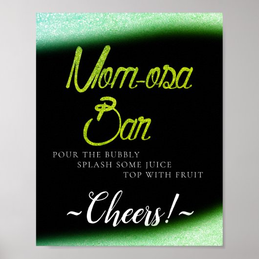 Glitter Glow Minimalistische Eenvoudige Mimosa Bar Poster (Voorkant)