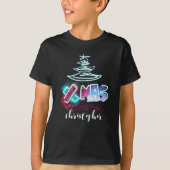 Glitter Glow Tree Blue And Red Xmas Tygraphy Toddl T-shirt (Voorkant)