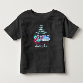 Glitter Glow Tree Blue en Red Xmas Typografie Kinder Shirts