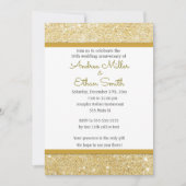 Glitter Gold 50th Wedding Jubileum Invitation Kaart (Voorkant)