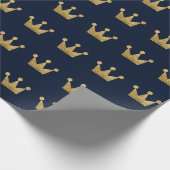 Glitter Gold Afstuderen Lux Blue Navy Cadeaupapier (Hoek)