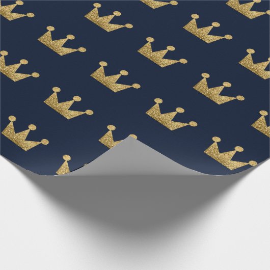 Glitter Gold Afstuderen Lux Blue Navy Cadeaupapier (Hoek)