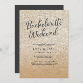 Glitter Gold Bachelorette Weekend Uitnodiging