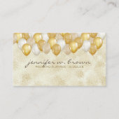 Glitter Gold Balloon Yellow Weddenday Party Visitekaartje (Voorkant)