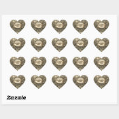 Glitter Gold Bedankt Kiss Lips Metallic Hart Sticker (Vel)