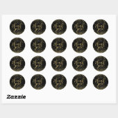glitter Gold bedankt Ronde Sticker (Vel)