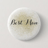 Glitter Gold Best Man Button (Voorkant)