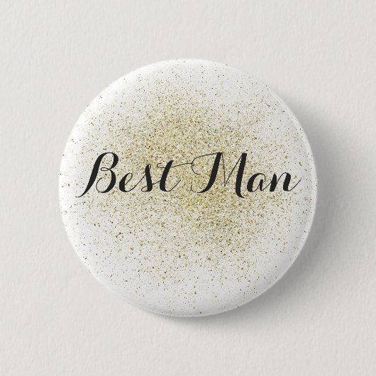 Glitter Gold Best Man Button (Voorkant)