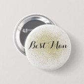 Glitter Gold Best Man Button (Voorkant /achterkant)