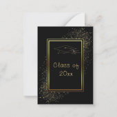 Glitter Gold Black Afstuderen Invitation Sjabloon (Achterkant)