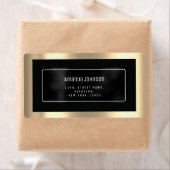 Glitter Gold Black Metal RSVP Framed Boutique Etiket (Insitu)